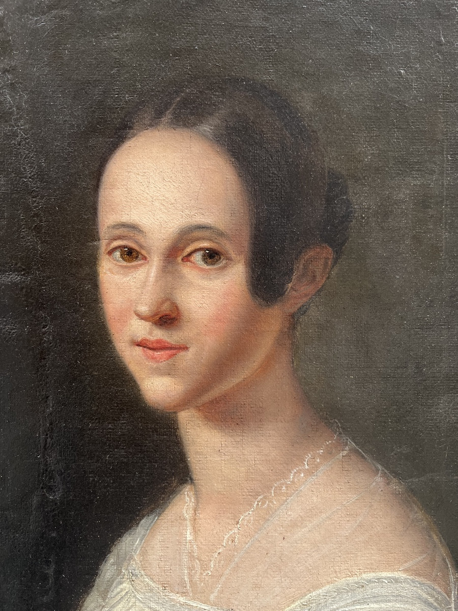 Ritratto di giovane donna al pianoforte da tavolo, circa 1830-photo-3