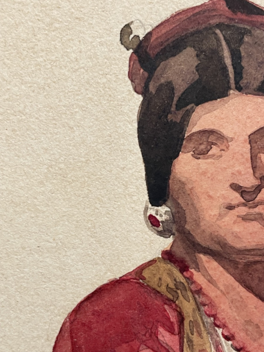 Donna di Capri, dalla serie “Costumi italiani”, XIX secolo. Acquerello.  Acquerello e matita -photo-8