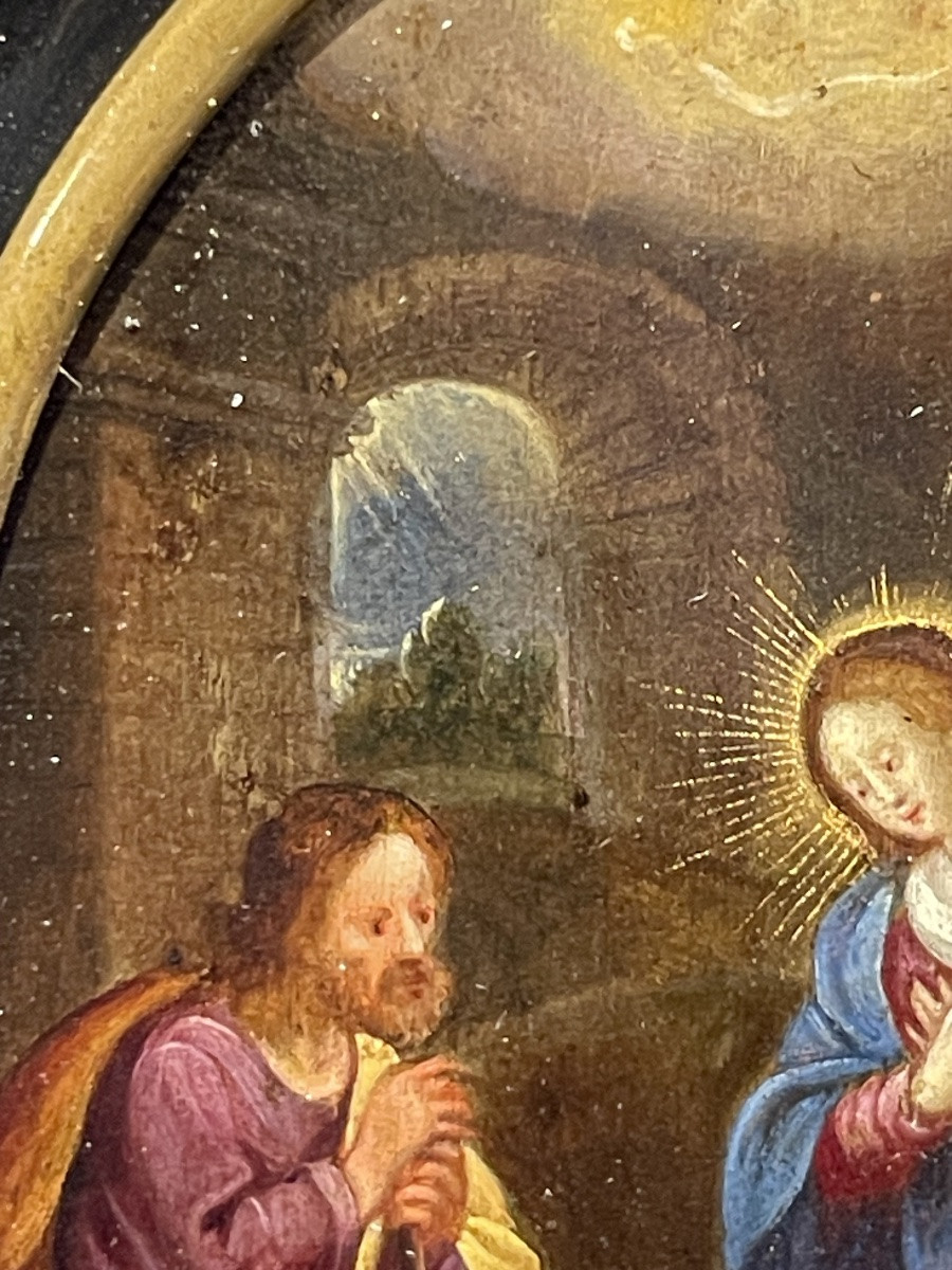 Adorazione dei pastori Scuola fiamminga, XVII secolo, Olio su rame-photo-4