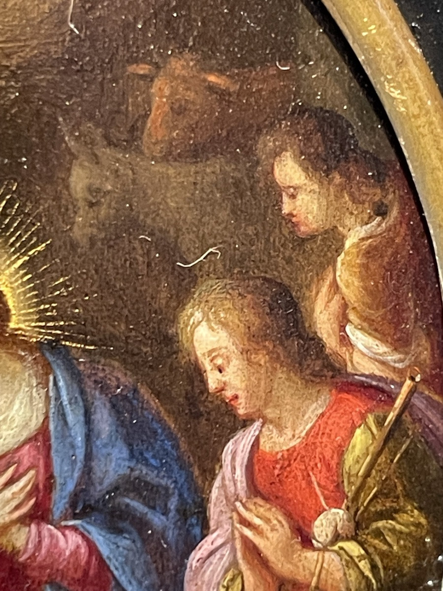 Adorazione dei pastori Scuola fiamminga, XVII secolo, Olio su rame-photo-8