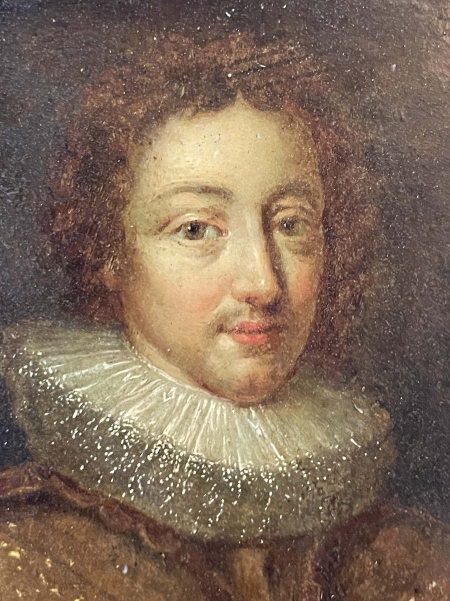 Ritratto di Louis XIII di Borbone, re di Francia, scuola franco-fiamminga, prima metà XVII sec-photo-3