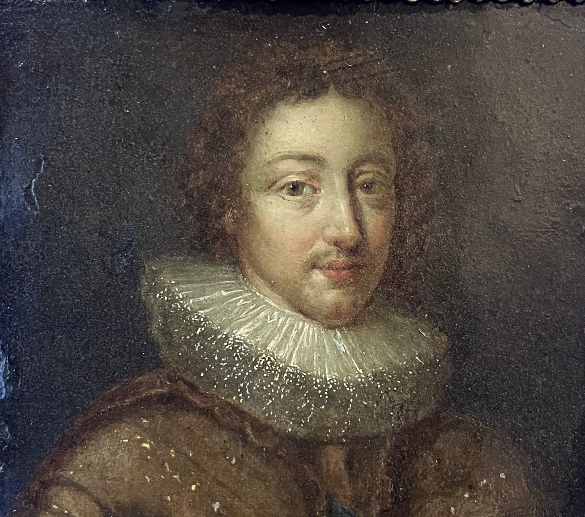 Ritratto di Louis XIII di Borbone, re di Francia, scuola franco-fiamminga, prima metà XVII sec-photo-2