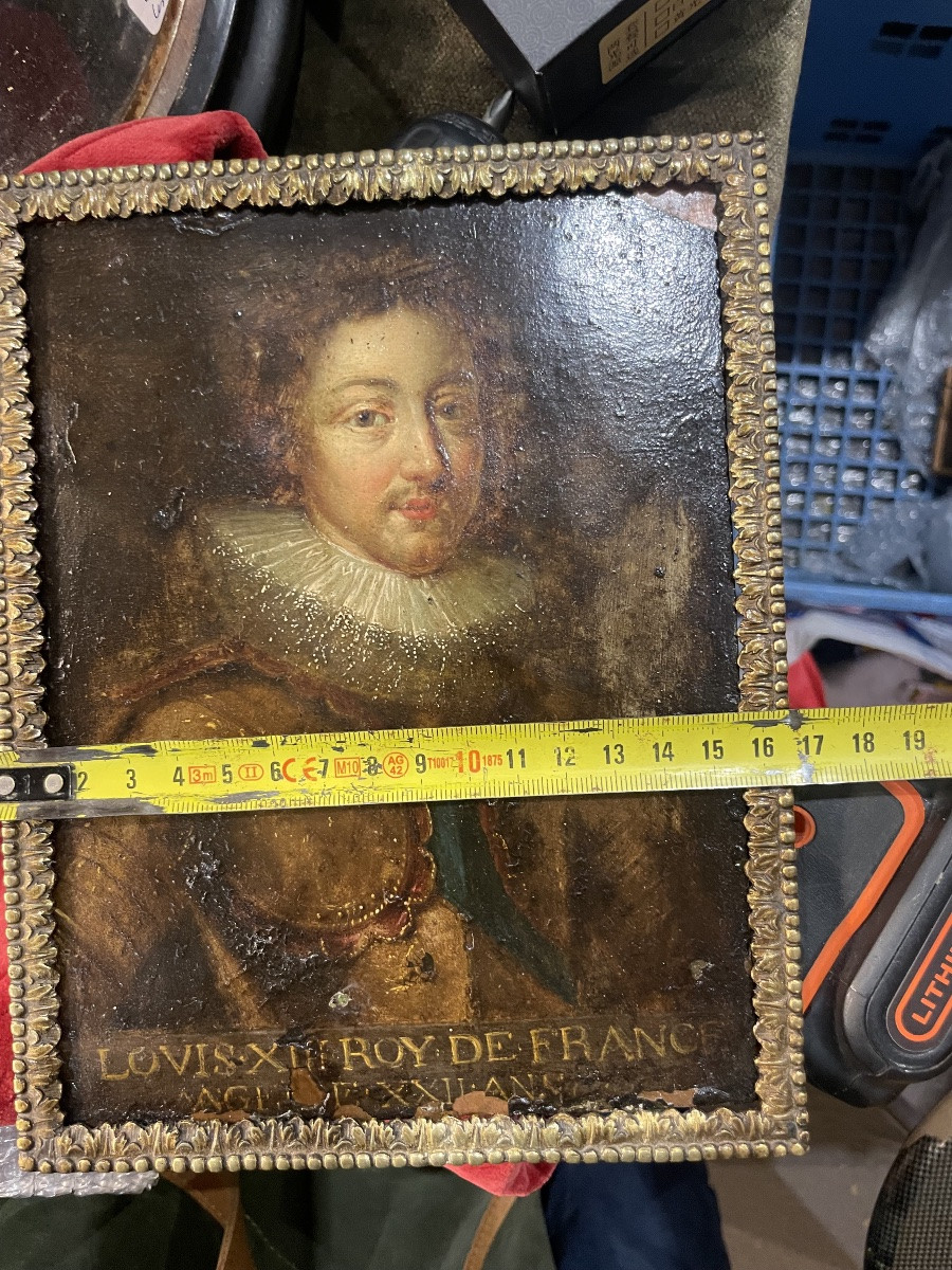 Ritratto di Louis XIII di Borbone, re di Francia, scuola franco-fiamminga, prima metà XVII sec-photo-4