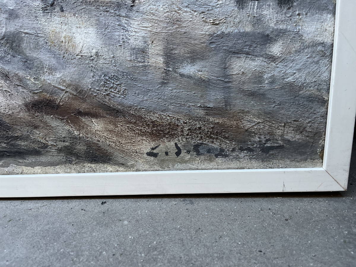 Sologub Leonid Romanovič (Ejsk 1884 – L’Aia 1956), Crocefissione, olio su tela, firmato -photo-4