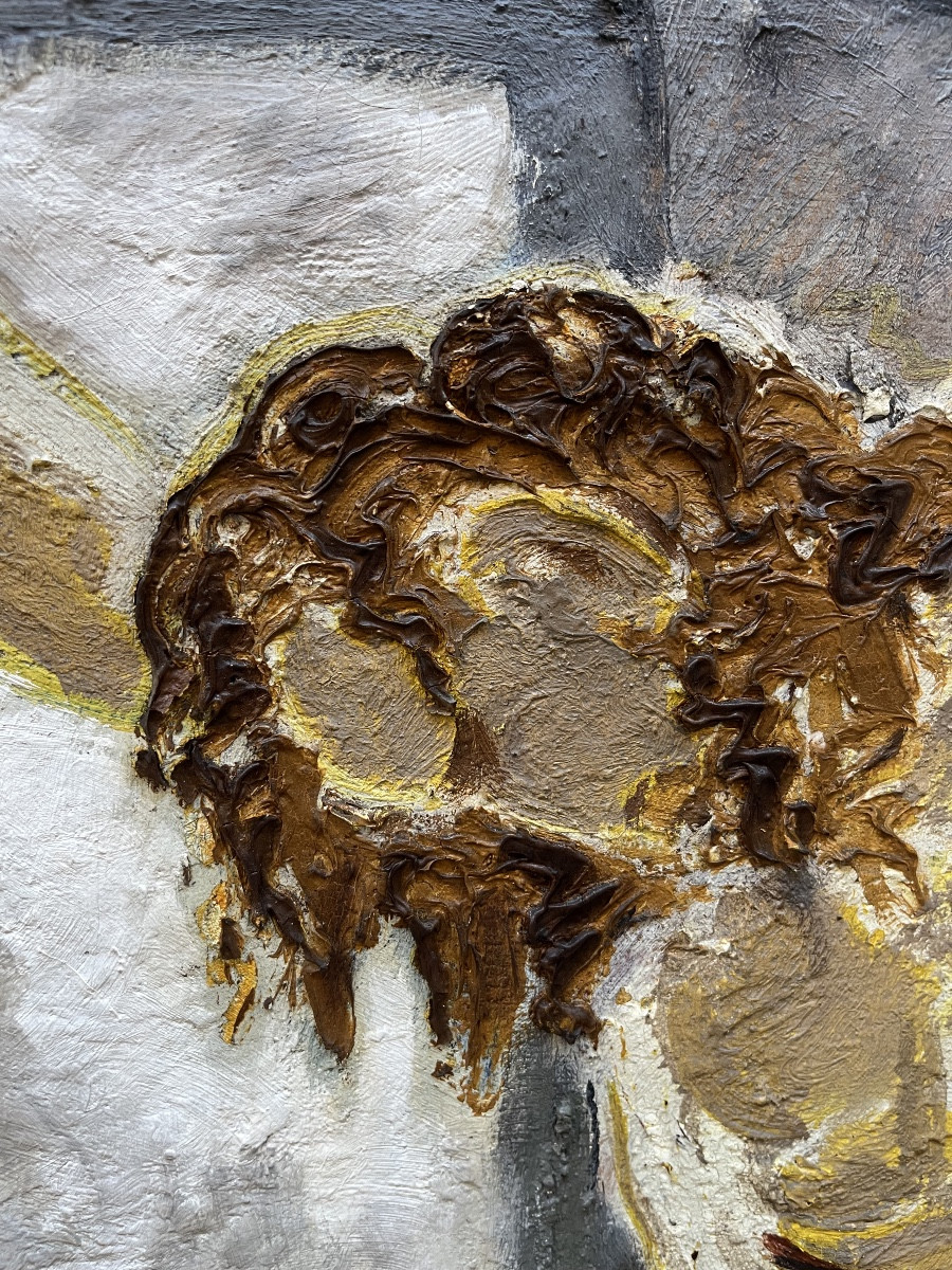 Sologub Leonid Romanovič (Ejsk 1884 – L’Aia 1956), Crocefissione, olio su tela, firmato -photo-1