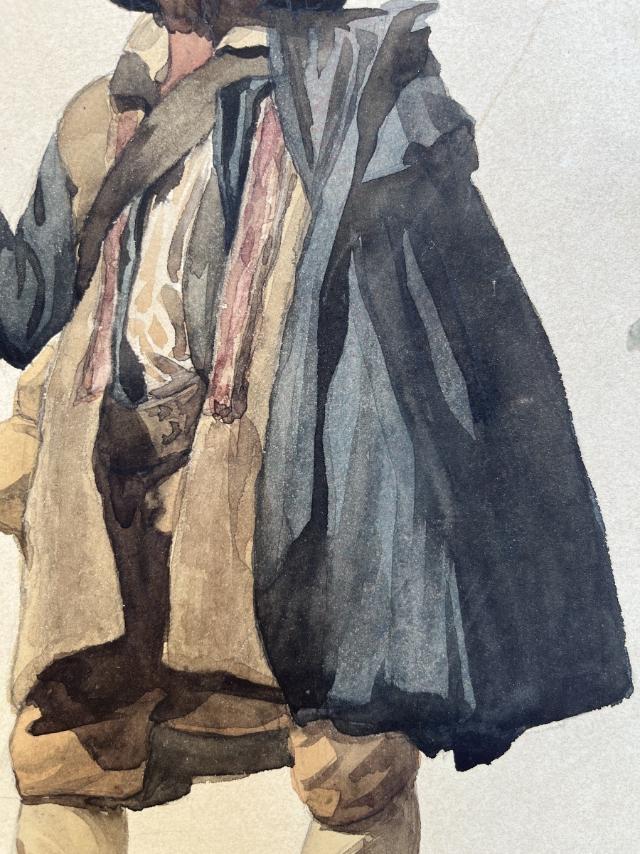 Contadino in costume ciociaro, Campagna romana, iscrizioni in francese, XIX secolo-photo-5