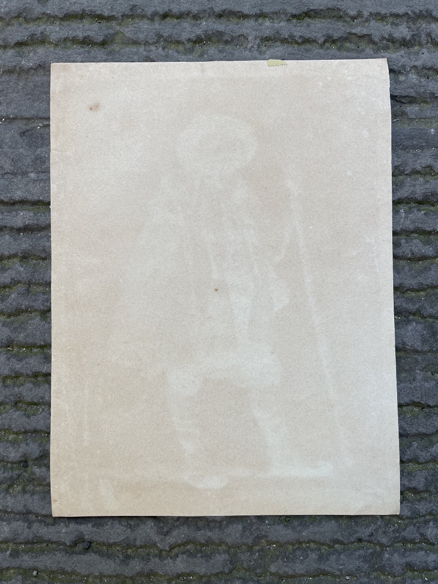 Contadino in costume ciociaro, Campagna romana, iscrizioni in francese, XIX secolo-photo-6