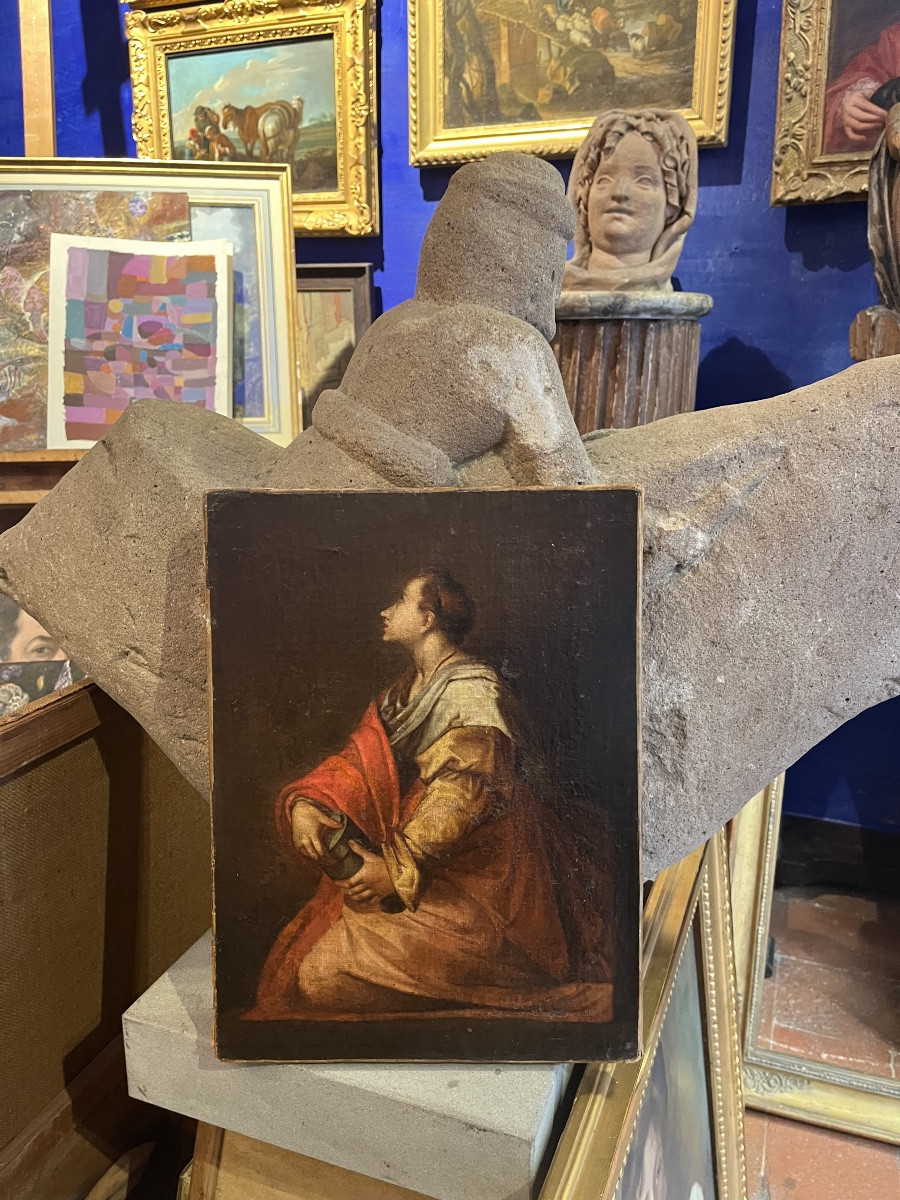 Maria Maddalena, da Andrea del Sarto, Disputa sulla Trinità, XVII secolo, 36 x 27 cm-photo-2