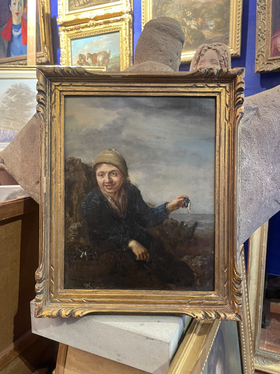 Mangiatore di cozze, scuola olandese XVII secolo, entourage di Frans Hals il Giovane -photo-3