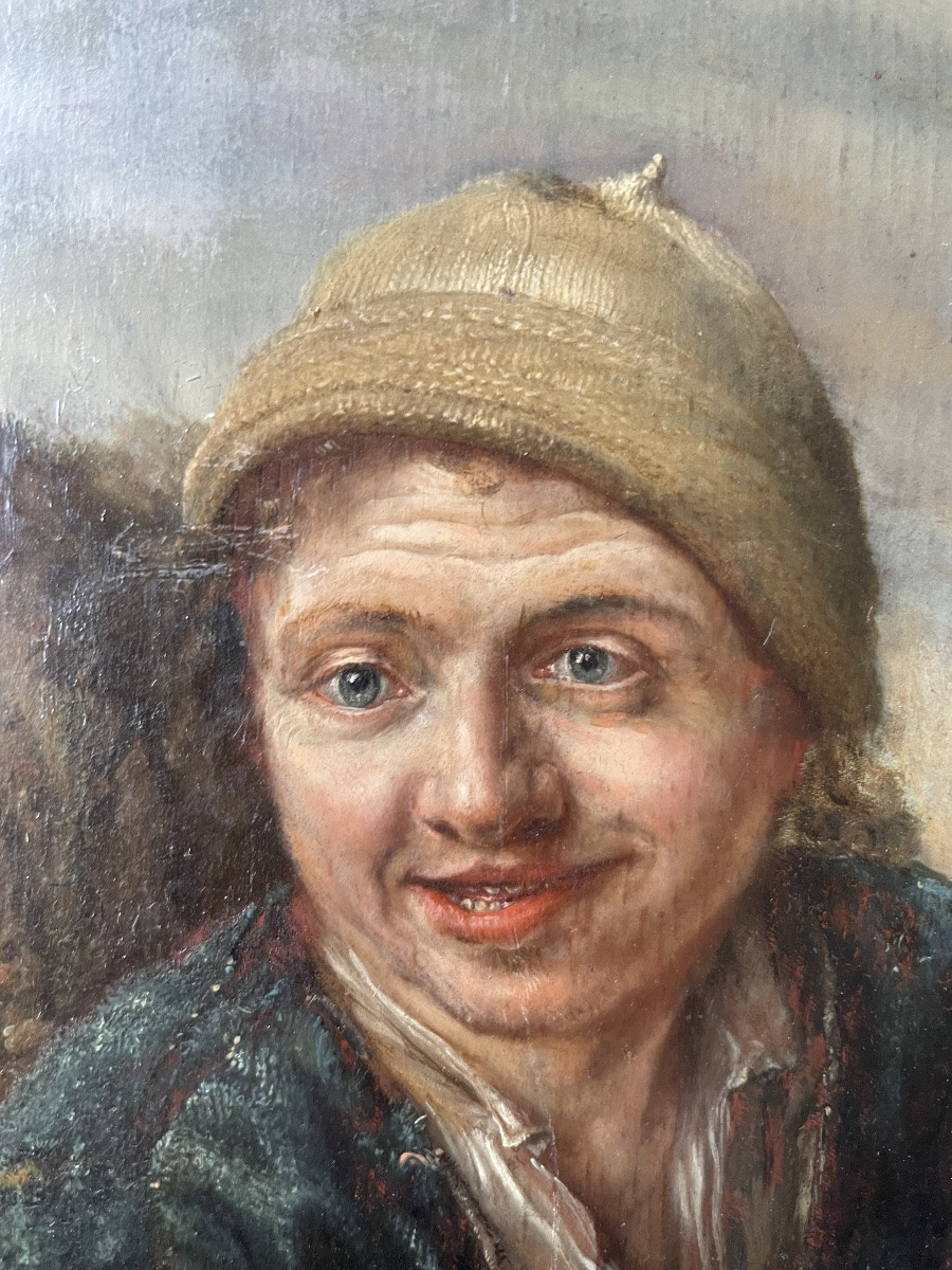 Mangiatore di cozze, scuola olandese XVII secolo, entourage di Frans Hals il Giovane -photo-4