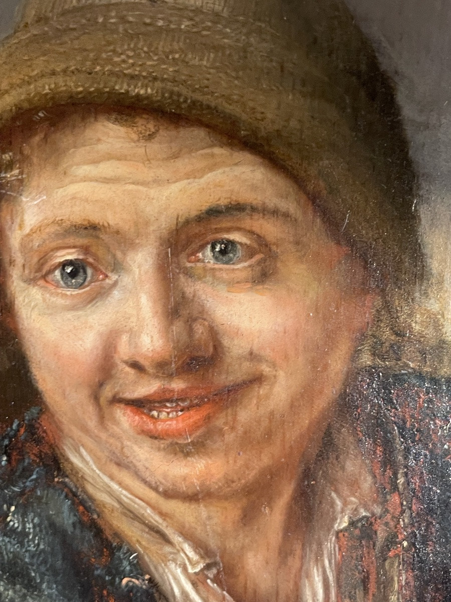 Mangiatore di cozze, scuola olandese XVII secolo, entourage di Frans Hals il Giovane -photo-4