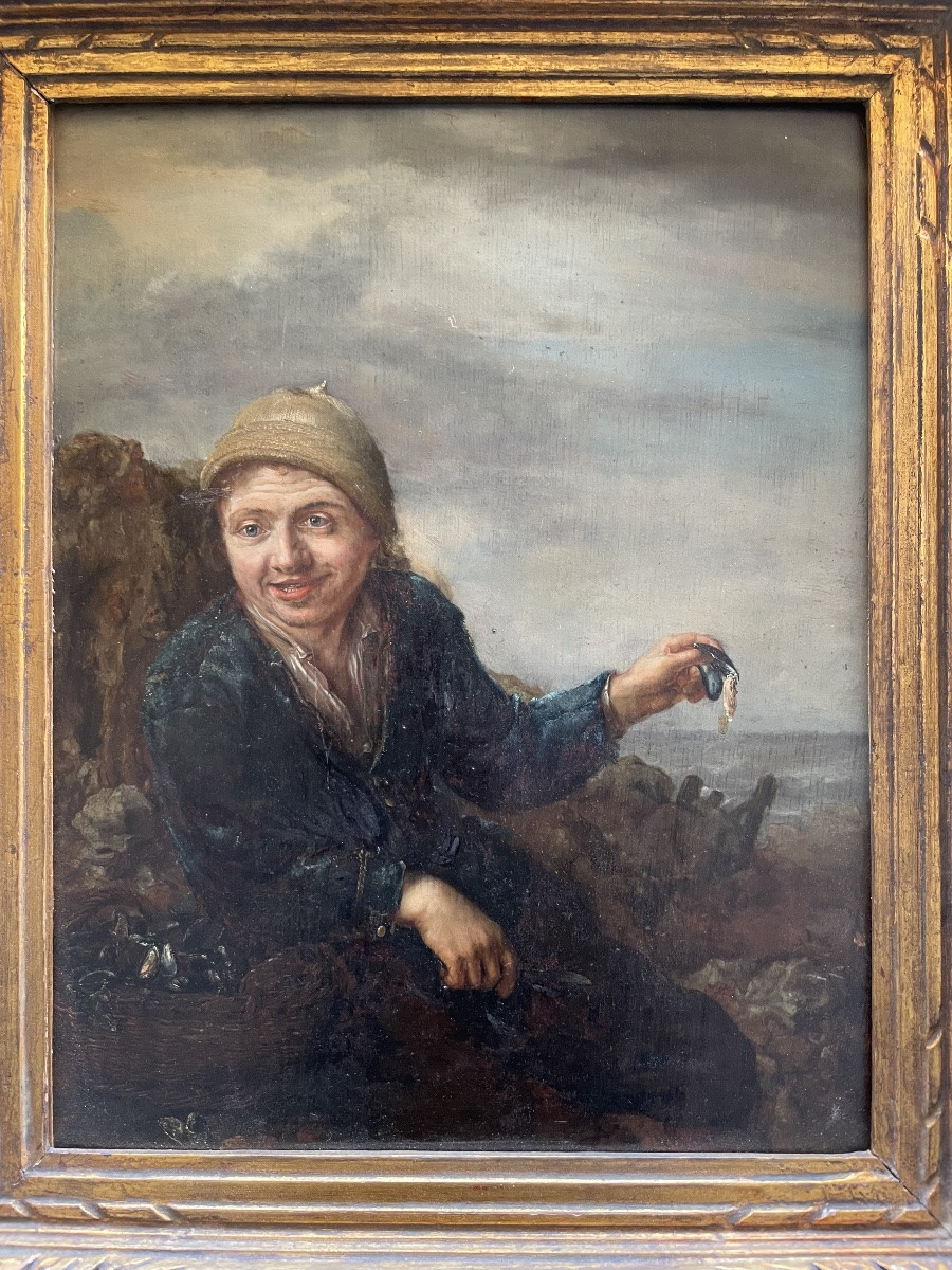 Mangiatore di cozze, scuola olandese XVII secolo, entourage di Frans Hals il Giovane -photo-5