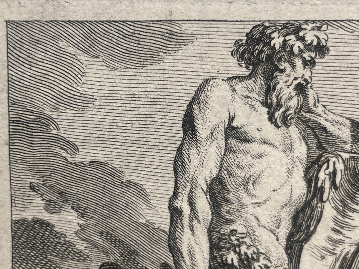 Stemma reale di Danimarca con Ordine dell’Elefante, incisione XVII secolo -photo-4