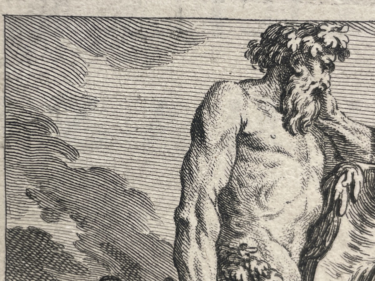 Stemma reale di Danimarca con Ordine dell’Elefante, incisione XVII secolo -photo-4