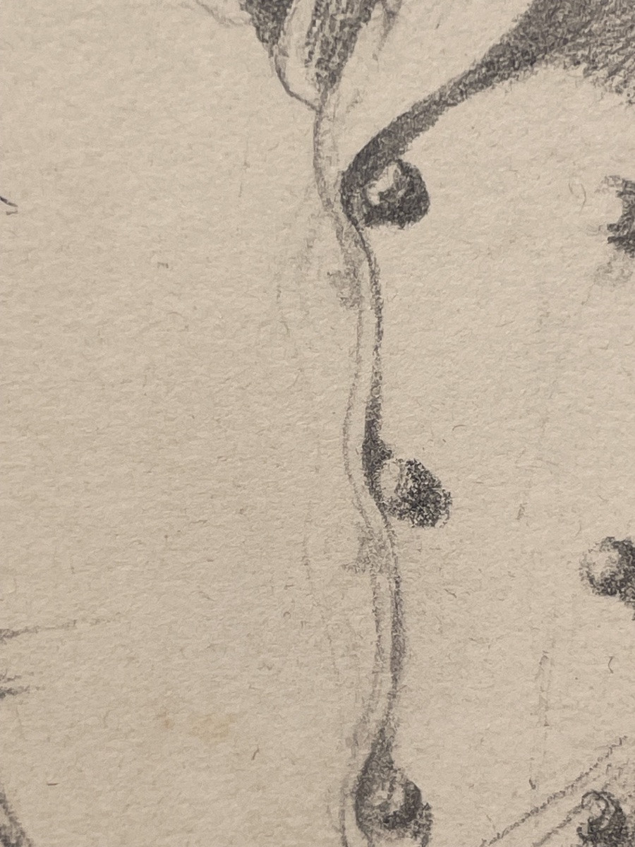 Ritratto giovane uomo cravatta a stock, disegno a grafite, Restaurazione XIX secolo -photo-4