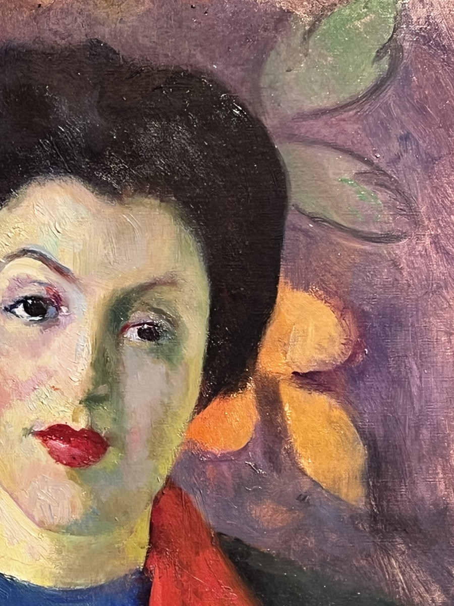 E. Gordigiani, Ritratto di Lina Bietoletti, Firenze 1949, olio su tela-photo-2