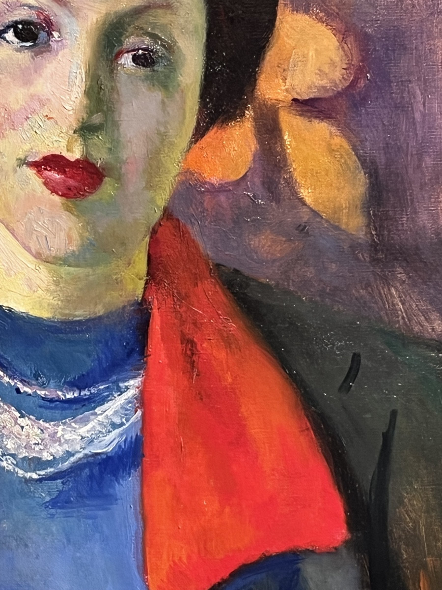 E. Gordigiani, Ritratto di Lina Bietoletti, Firenze 1949, olio su tela-photo-8