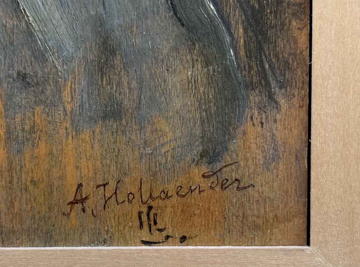 Alfonso Hollaender, Ritratto di uomo orientale “Giacomino”, firmato e datato 1878-photo-4