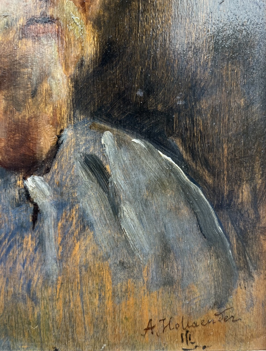 Alfonso Hollaender, Ritratto di uomo orientale “Giacomino”, firmato e datato 1878-photo-4