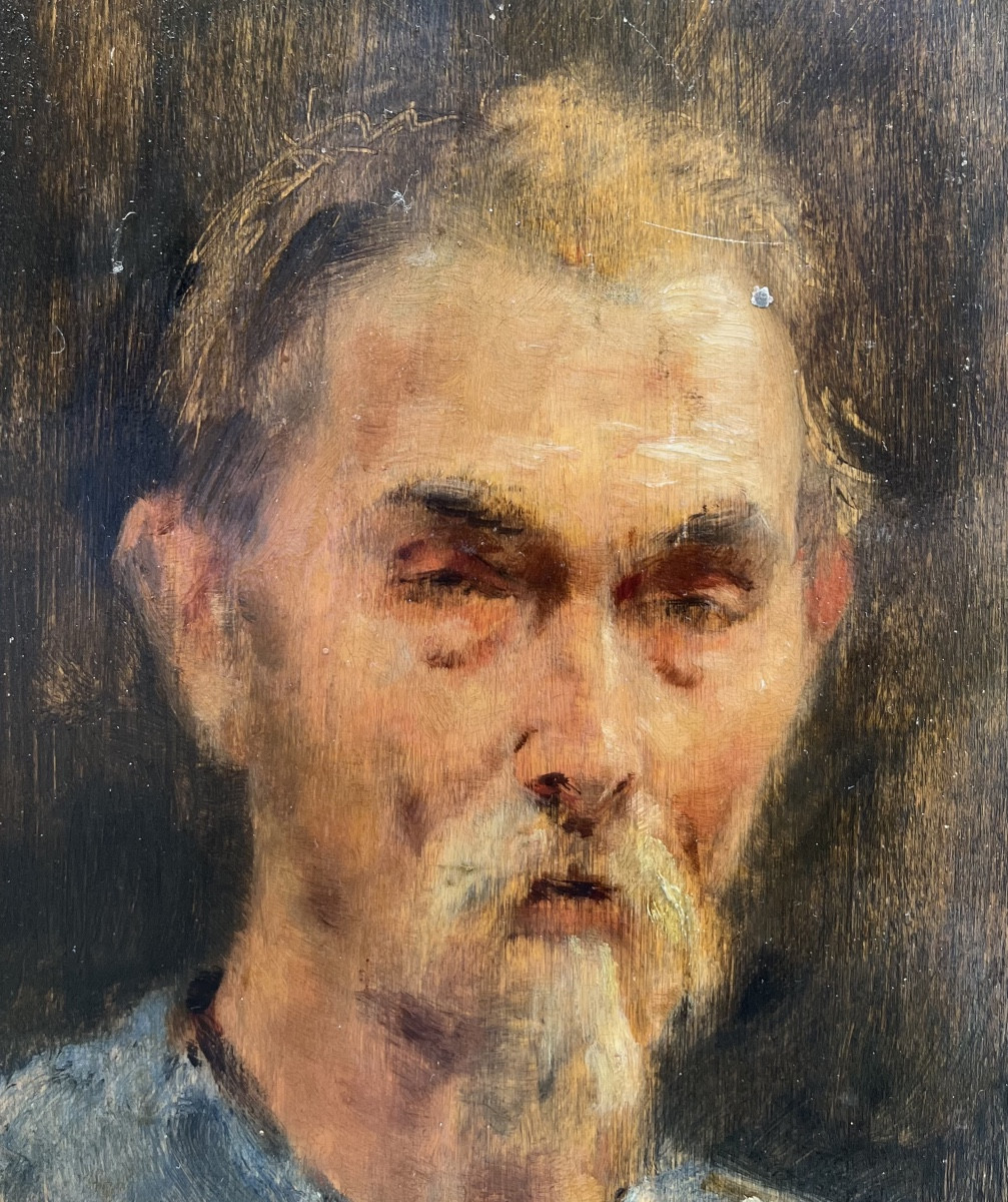 Alfonso Hollaender, Ritratto di uomo orientale “Giacomino”, firmato e datato 1878-photo-5