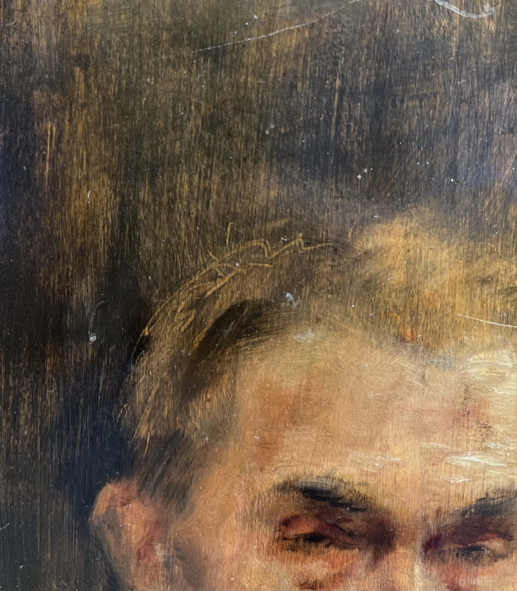 Alfonso Hollaender, Ritratto di uomo orientale “Giacomino”, firmato e datato 1878-photo-8