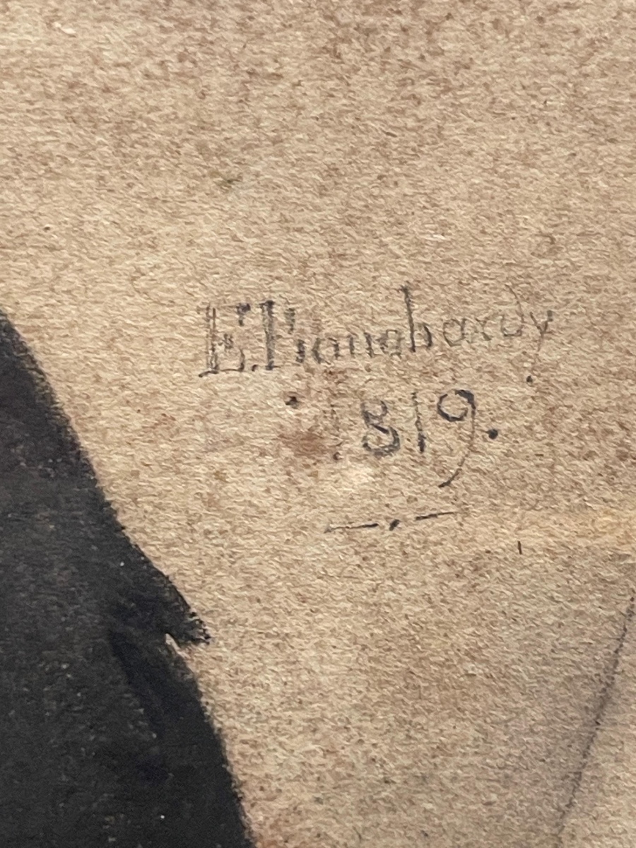 Ritratto maschile a pastello su carta, firmato e datato E. Bouchardy, 1819-photo-4