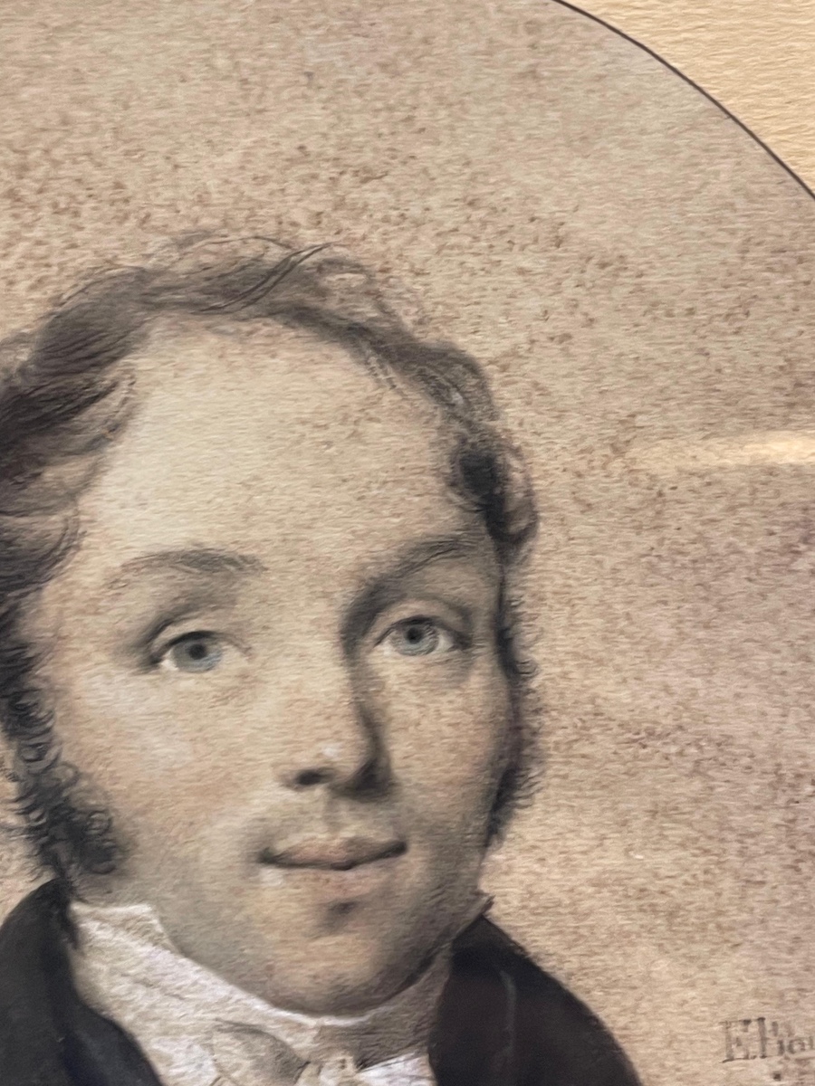 Ritratto maschile a pastello su carta, firmato e datato E. Bouchardy, 1819-photo-3