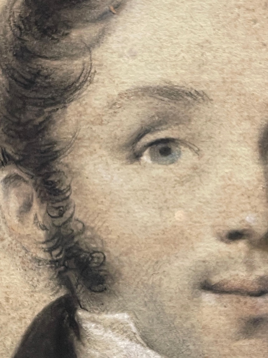 Ritratto maschile a pastello su carta, firmato e datato E. Bouchardy, 1819-photo-7