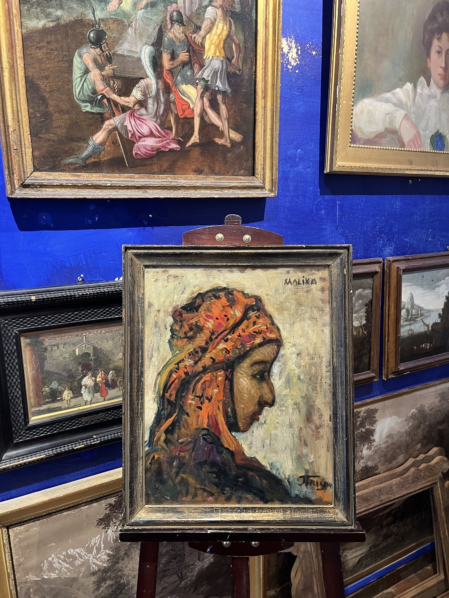 Jehan Frison (1882-1961) Malika, ritratto marocchino, periodo Fez-Bou Saâda, circa 1926-photo-4