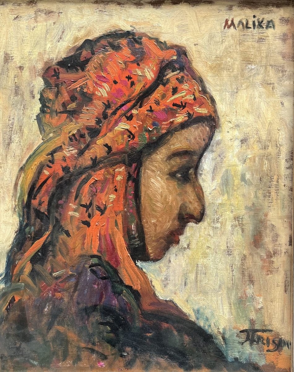Jehan Frison (1882-1961) Malika, ritratto marocchino, periodo Fez-Bou Saâda, circa 1926