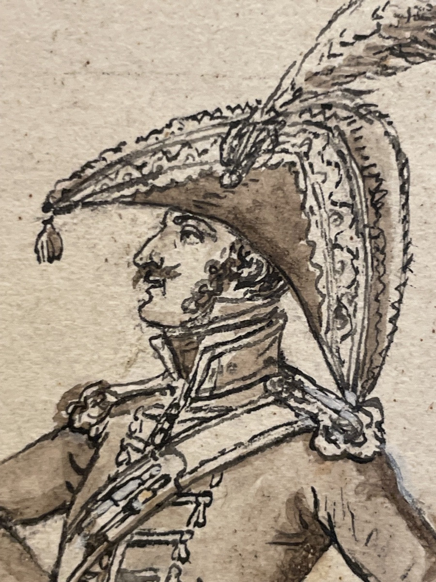 Scuola francese, inizi XIX secolo Quattro studi di militari della Guardia Imperiale francese -photo-4