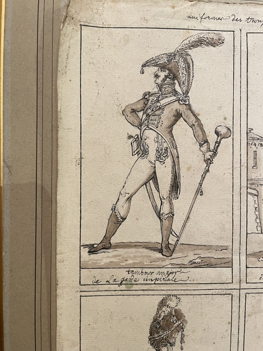 Scuola francese, inizi XIX secolo Quattro studi di militari della Guardia Imperiale francese -photo-3