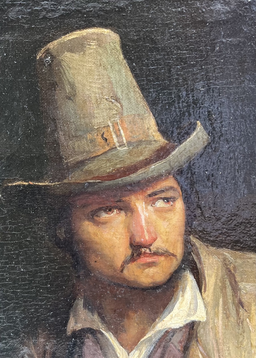 Brigante italiano nel rifugio con cofanetto di gioielli, firmato Pauwels, c.1850-photo-2