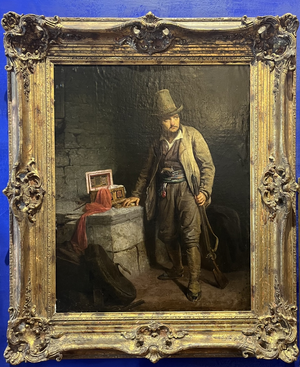 Brigante italiano nel rifugio con cofanetto di gioielli, firmato Pauwels, c.1850-photo-7