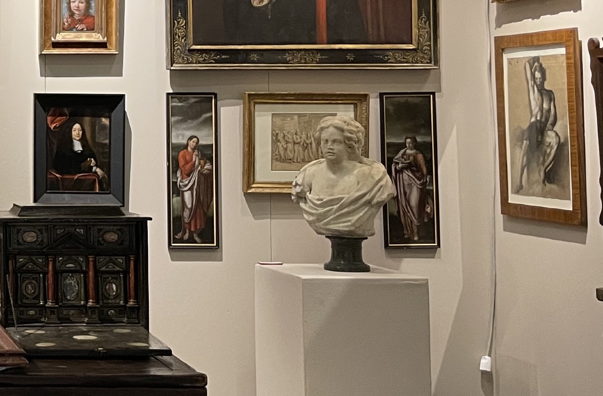 Santa Caterina e San Giovanni, due ante di polittico, scuola fiamminga, XVI secolo-photo-6