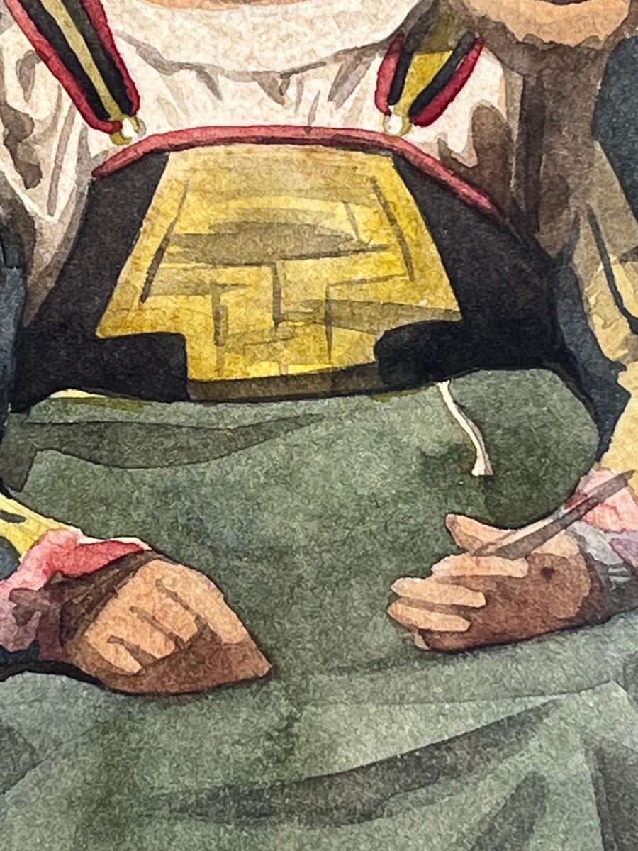 Donna italiana in costume della Ciociaria o d’Abruzzo, con fuso, XIX secolo  Acquerello -photo-4