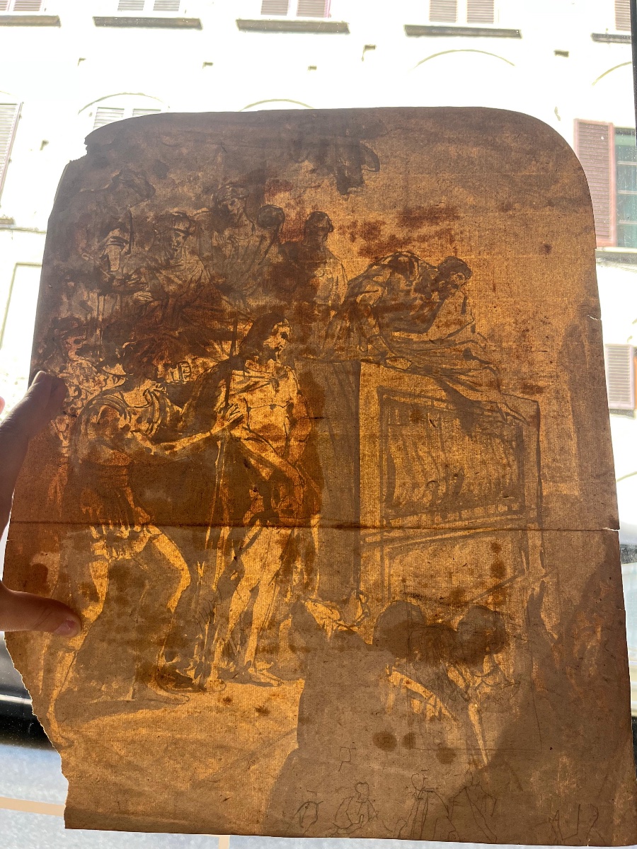 Ecce Homo. Cristo davanti a Pilato, disegno a lavis, XVIII/XIX sec-photo-4