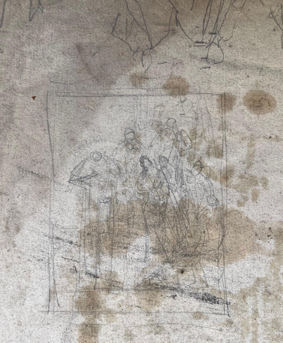 Ecce Homo. Cristo davanti a Pilato, disegno a lavis, XVIII/XIX sec-photo-2