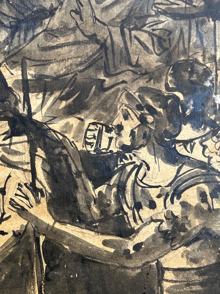 Ecce Homo. Cristo davanti a Pilato, disegno a lavis, XVIII/XIX sec-photo-5