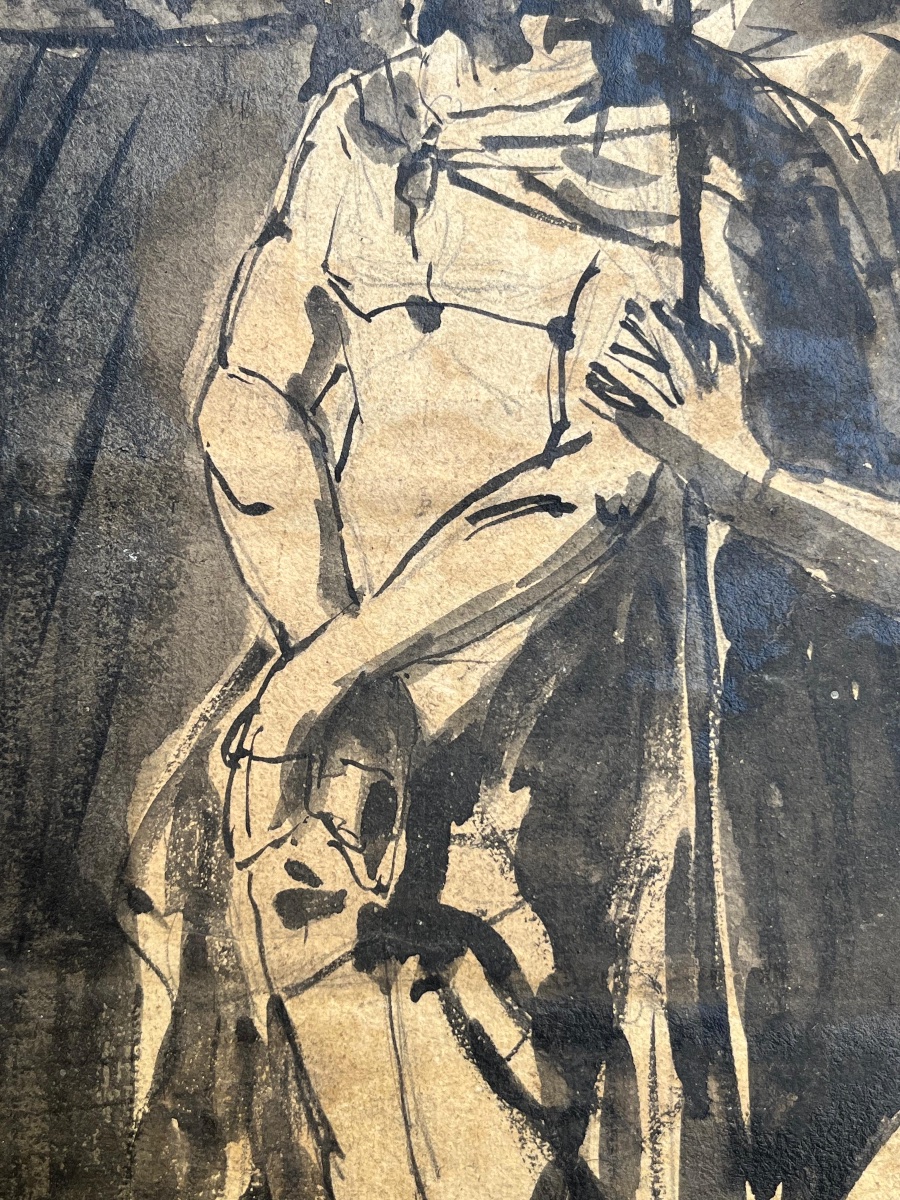 Ecce Homo. Cristo davanti a Pilato, disegno a lavis, XVIII/XIX sec-photo-8