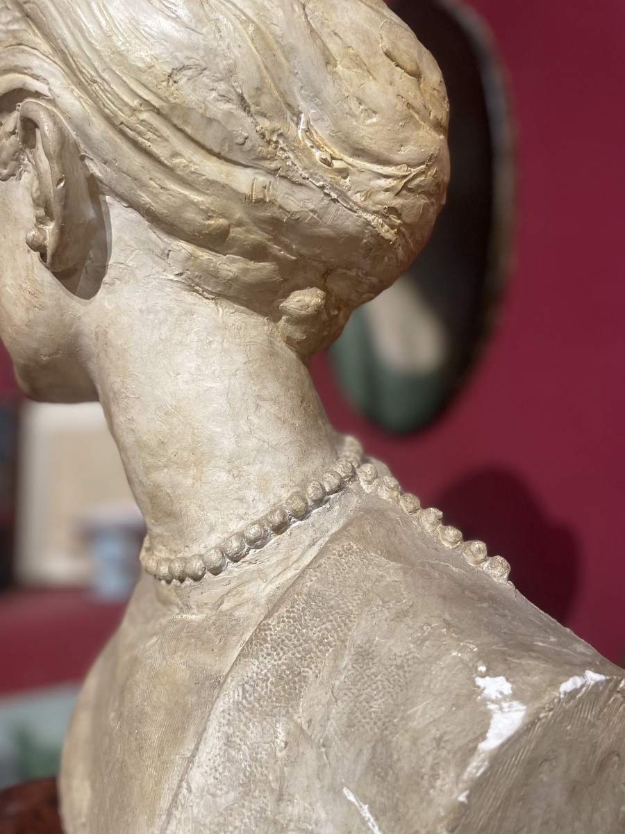 Busto In Gesso Di Grace Kelly, Louis Botinelly, Marsiglia, Art Déco, circa 1957 -photo-3