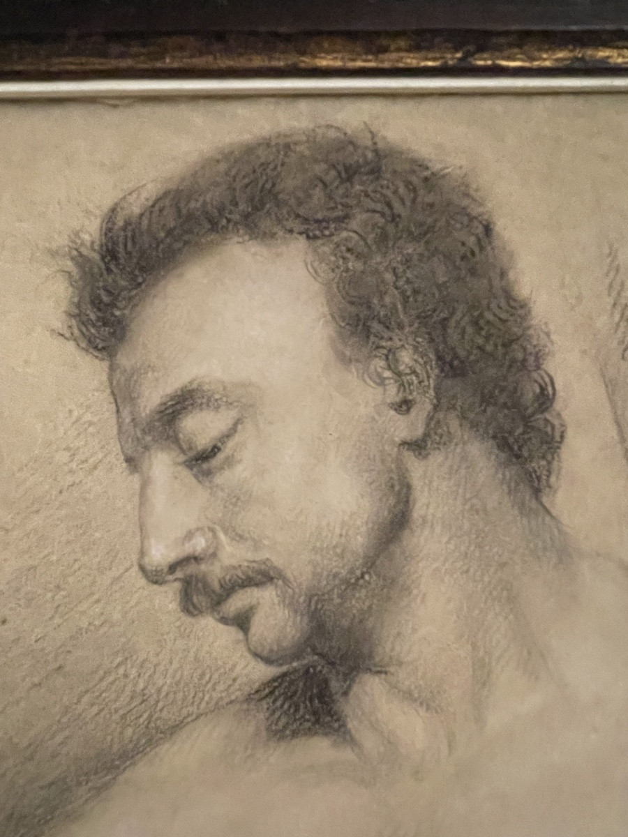 Studio accademico di nudo maschile con baffi e bastone, scuola fiorentina, XVIII - inizio XIXs -photo-4