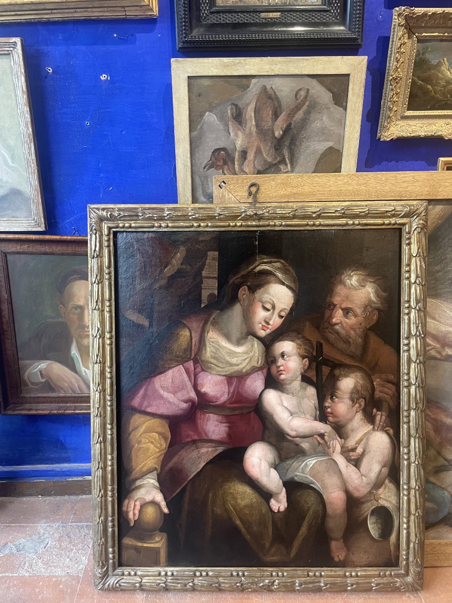 Sacra Famiglia con San Giovannino Ambito di Orazio Samacchini Scuola Bolognese XVI sec -photo-2