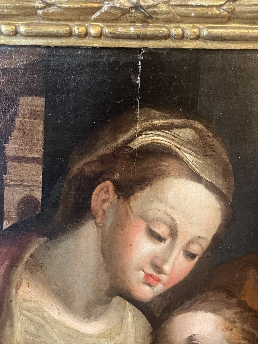 Sacra Famiglia con San Giovannino Ambito di Orazio Samacchini Scuola Bolognese XVI sec -photo-1