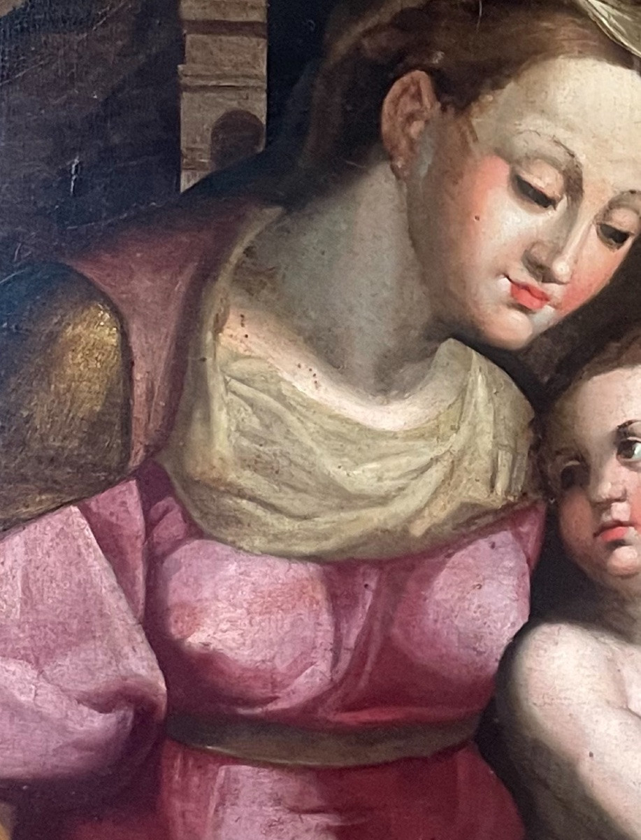 Sacra Famiglia con San Giovannino Ambito di Orazio Samacchini Scuola Bolognese XVI sec -photo-6