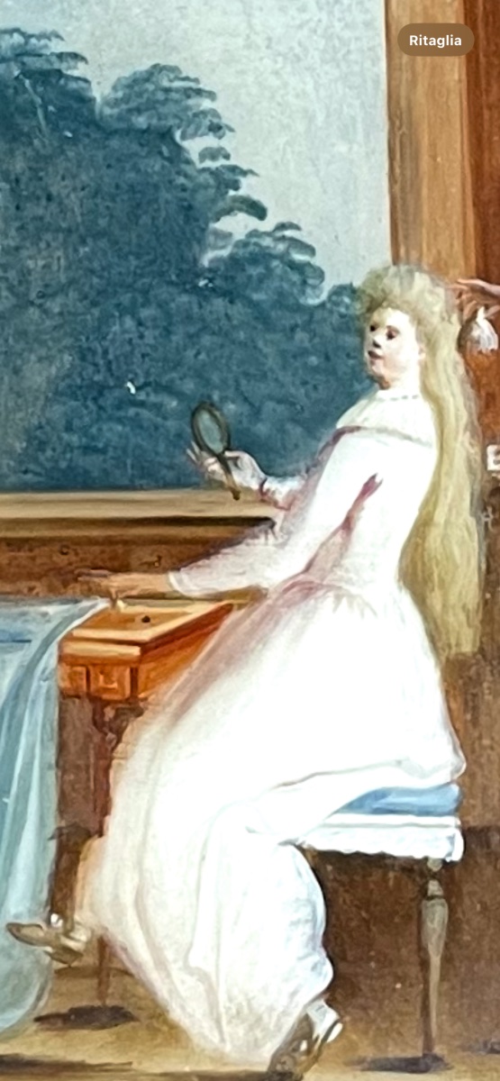 Dipinti sottovetro con scene galanti e musicali nel gusto di Pietro Longhi Venezia . XVIII sec-photo-4