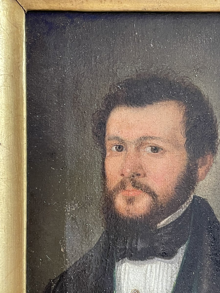 Ritratto di gentiluomo con gilet verde e cravatta a fiocco, circa 1825-1835-photo-3