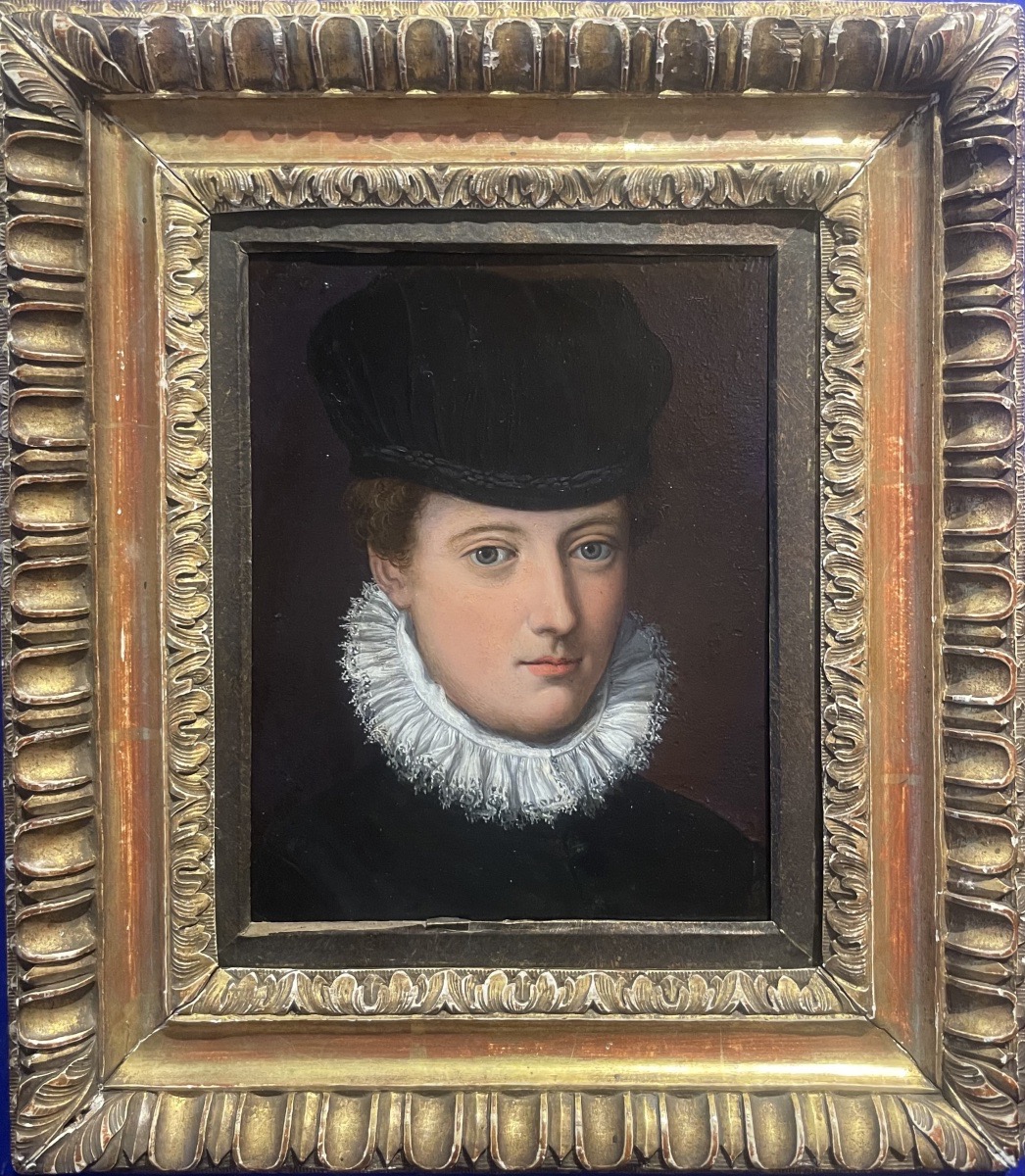 Alessandro Allori, atelier. Dama con cappello di velluto nero. Scuola fiorentina. XVI secolo.  -photo-2