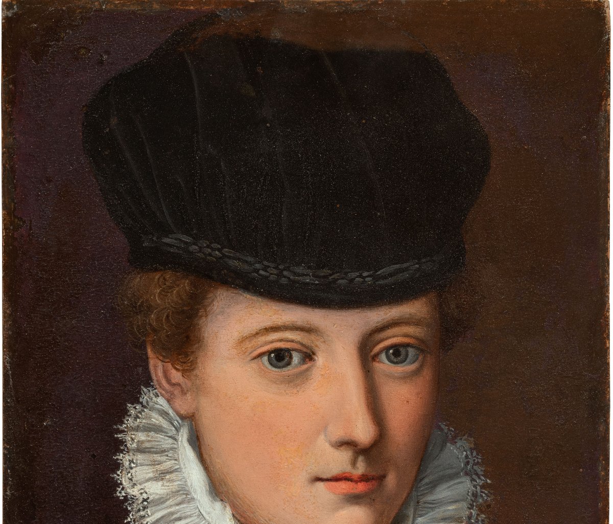 Alessandro Allori, atelier. Dama con cappello di velluto nero. Scuola fiorentina. XVI secolo.  -photo-2