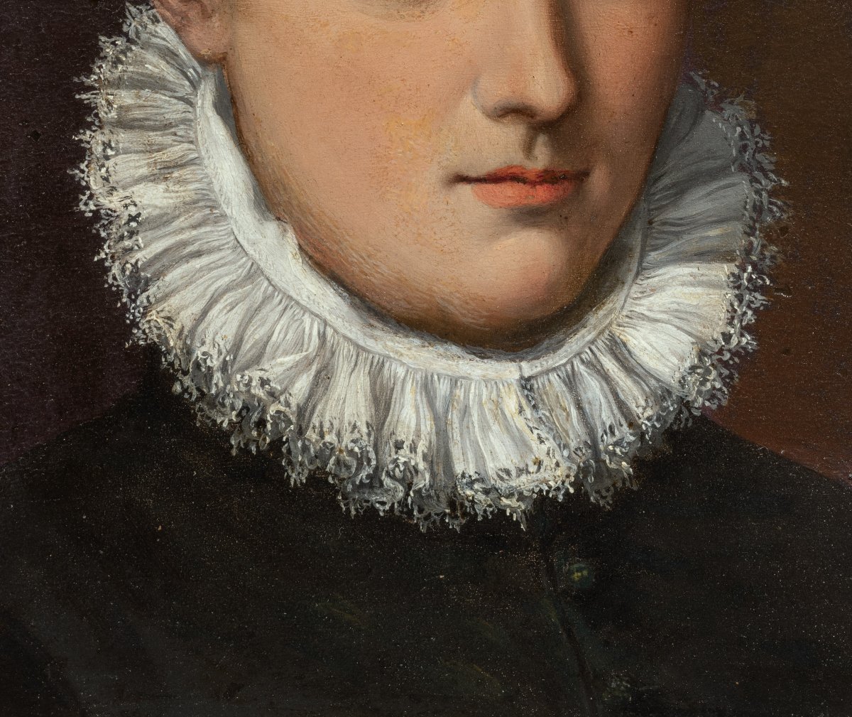 Alessandro Allori, atelier. Dama con cappello di velluto nero. Scuola fiorentina. XVI secolo.  -photo-3